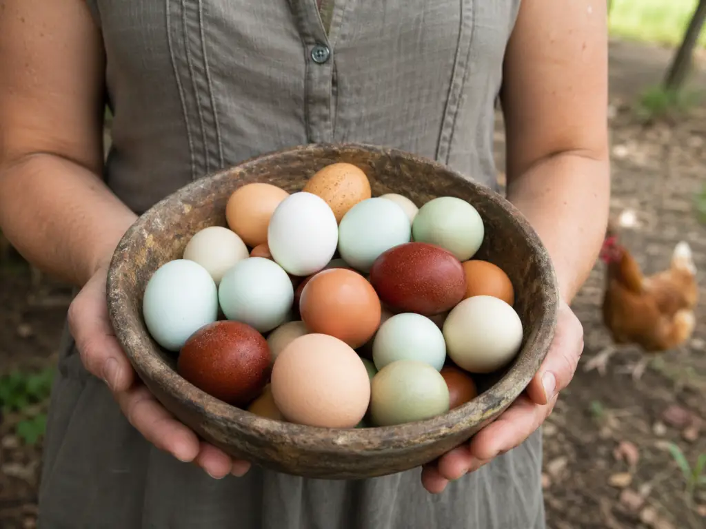 best-chicken-breeds-for-eggs-and-colorful-egg-baskets-1024x768 Best Chicken Breeds for Beginners: 25 Breeds Compared