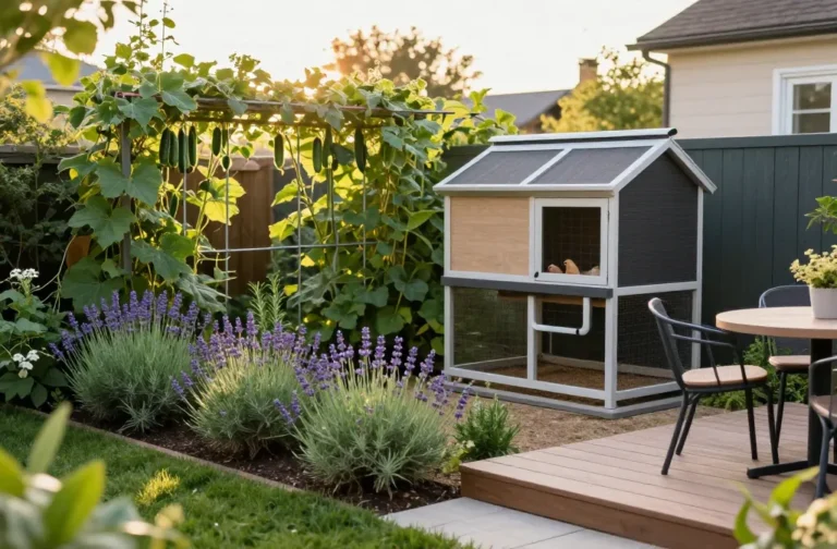 Genius 15 Easy Summer Garden and Chicken Coop Combo Ideas for Small Backyards